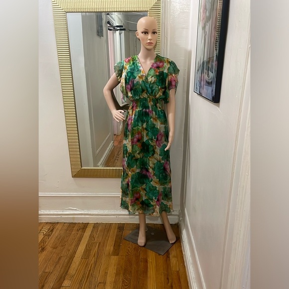 Le Ragazze Green Floral Dress made in Italy - Picture 10 of 10